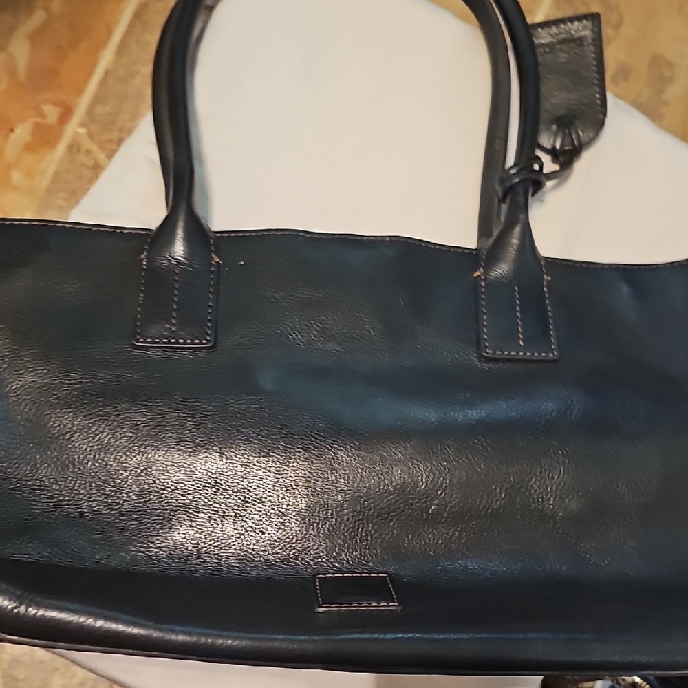 Black Leather Tote Bag